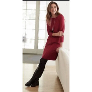 J. Jill Ponte Women’s Medium Red Shift Dress‎ career feminine lagenlook $99 NWT